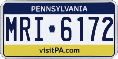 PA license plate MRI6172