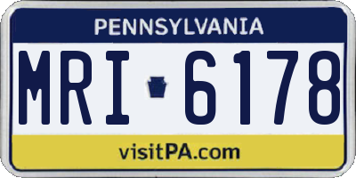 PA license plate MRI6178