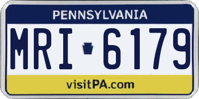 PA license plate MRI6179