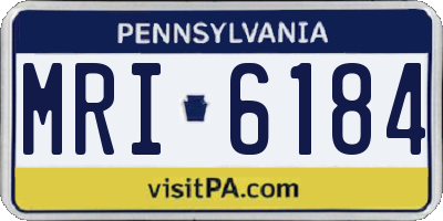PA license plate MRI6184