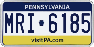 PA license plate MRI6185