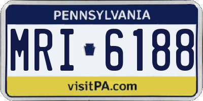 PA license plate MRI6188
