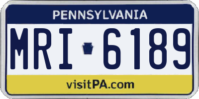PA license plate MRI6189