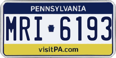 PA license plate MRI6193