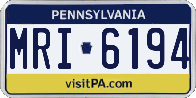 PA license plate MRI6194