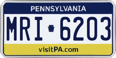 PA license plate MRI6203