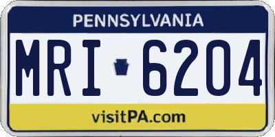 PA license plate MRI6204