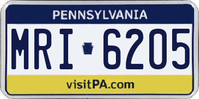 PA license plate MRI6205