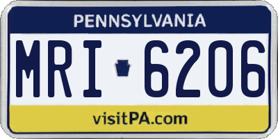PA license plate MRI6206