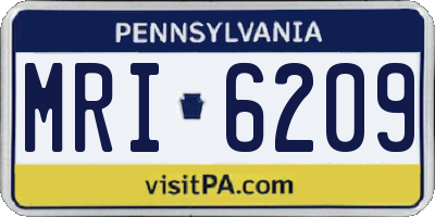 PA license plate MRI6209