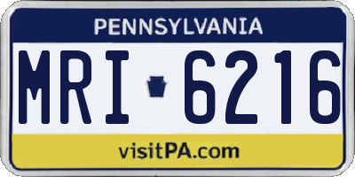 PA license plate MRI6216