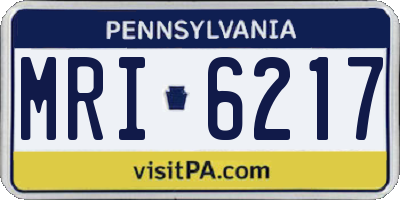 PA license plate MRI6217