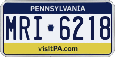 PA license plate MRI6218