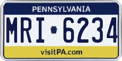 PA license plate MRI6234