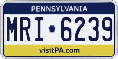 PA license plate MRI6239