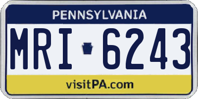 PA license plate MRI6243