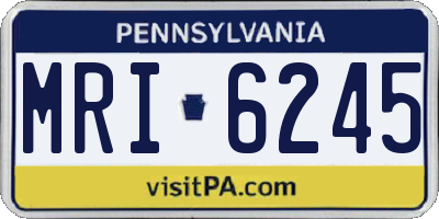 PA license plate MRI6245