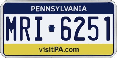 PA license plate MRI6251