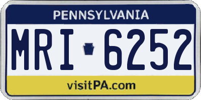 PA license plate MRI6252