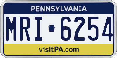 PA license plate MRI6254