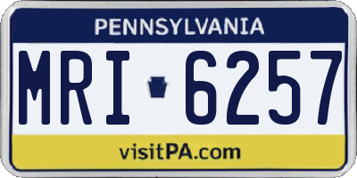 PA license plate MRI6257