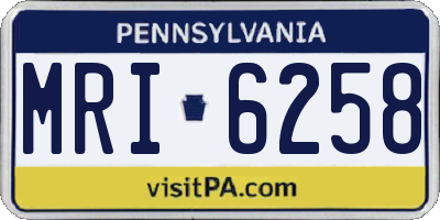 PA license plate MRI6258
