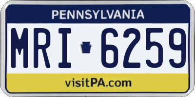 PA license plate MRI6259