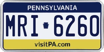 PA license plate MRI6260