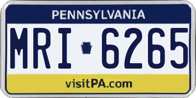 PA license plate MRI6265