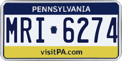 PA license plate MRI6274