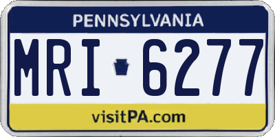 PA license plate MRI6277