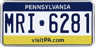 PA license plate MRI6281