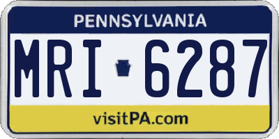 PA license plate MRI6287