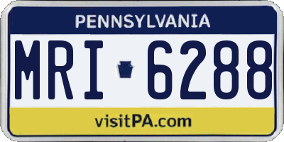 PA license plate MRI6288