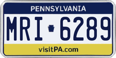 PA license plate MRI6289