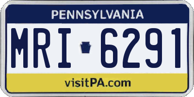 PA license plate MRI6291