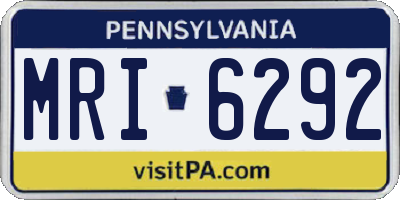 PA license plate MRI6292