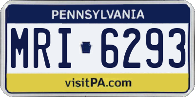 PA license plate MRI6293