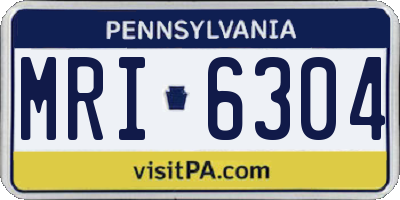 PA license plate MRI6304