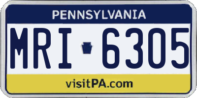 PA license plate MRI6305