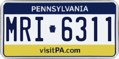 PA license plate MRI6311