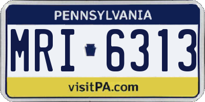 PA license plate MRI6313