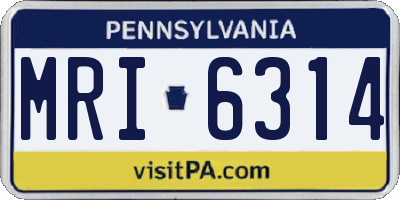 PA license plate MRI6314