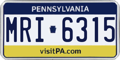 PA license plate MRI6315