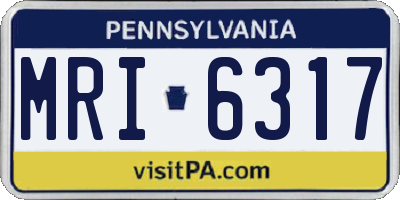 PA license plate MRI6317