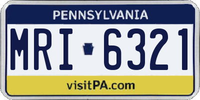 PA license plate MRI6321