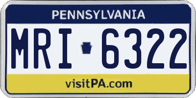 PA license plate MRI6322