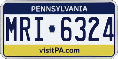 PA license plate MRI6324