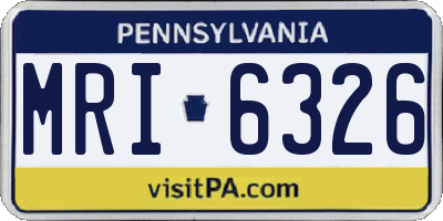 PA license plate MRI6326