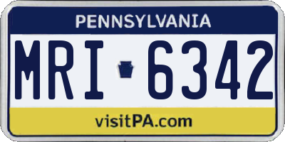 PA license plate MRI6342